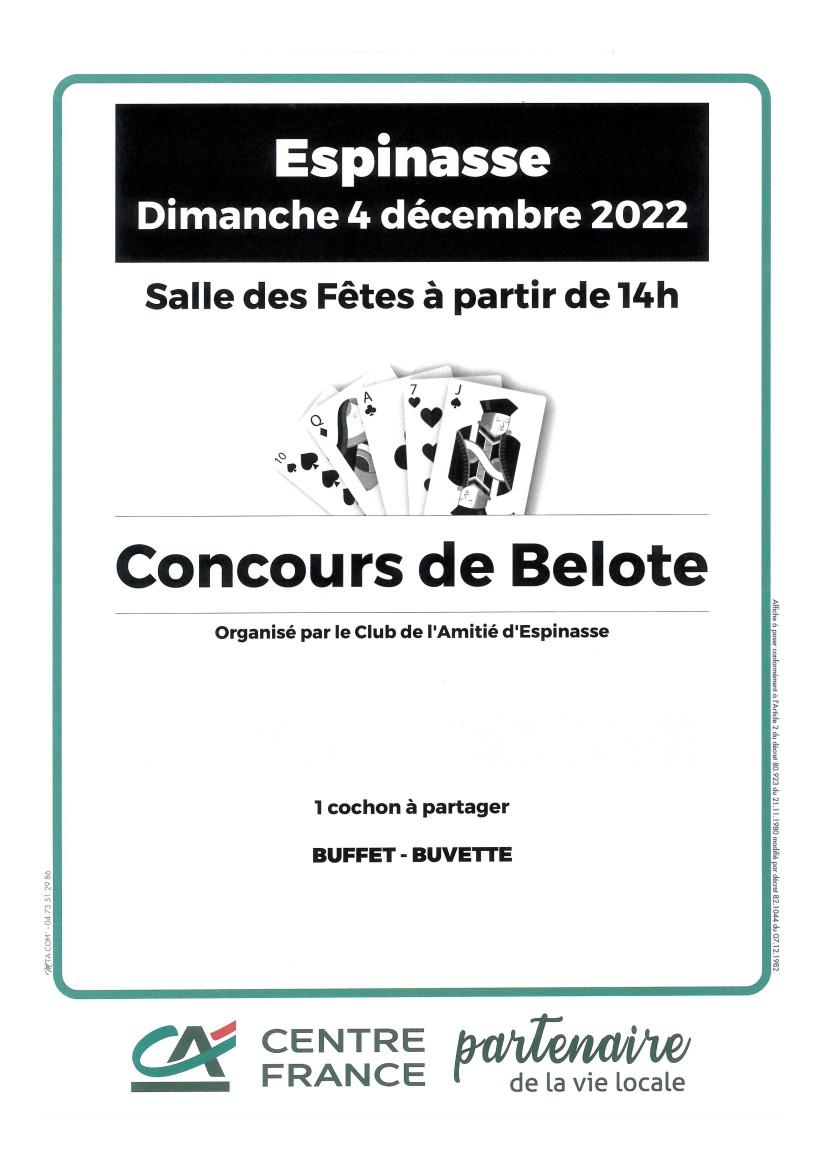 Affiche concours de belote