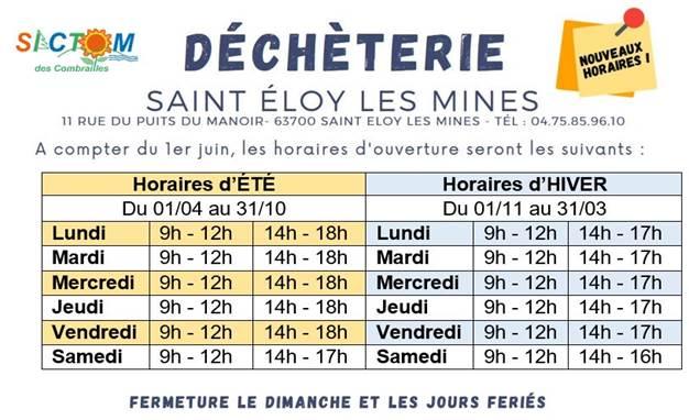 Horaires st eloy 2022